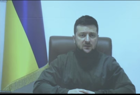ゼレンスキー・ウクライナ大統領の演説（オンライン）